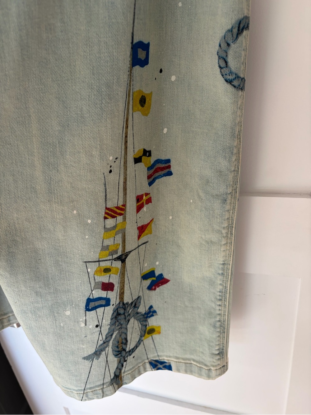 Anthropologie Pilcro Hand‑Painted Nautical Jeans – Size 31 - Picture 3 of 8